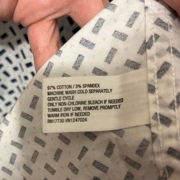 NWT Goodfellow & Co Mens Poplin Shirt Blue & white pattern size 3X Tall - Picture 7 of 10